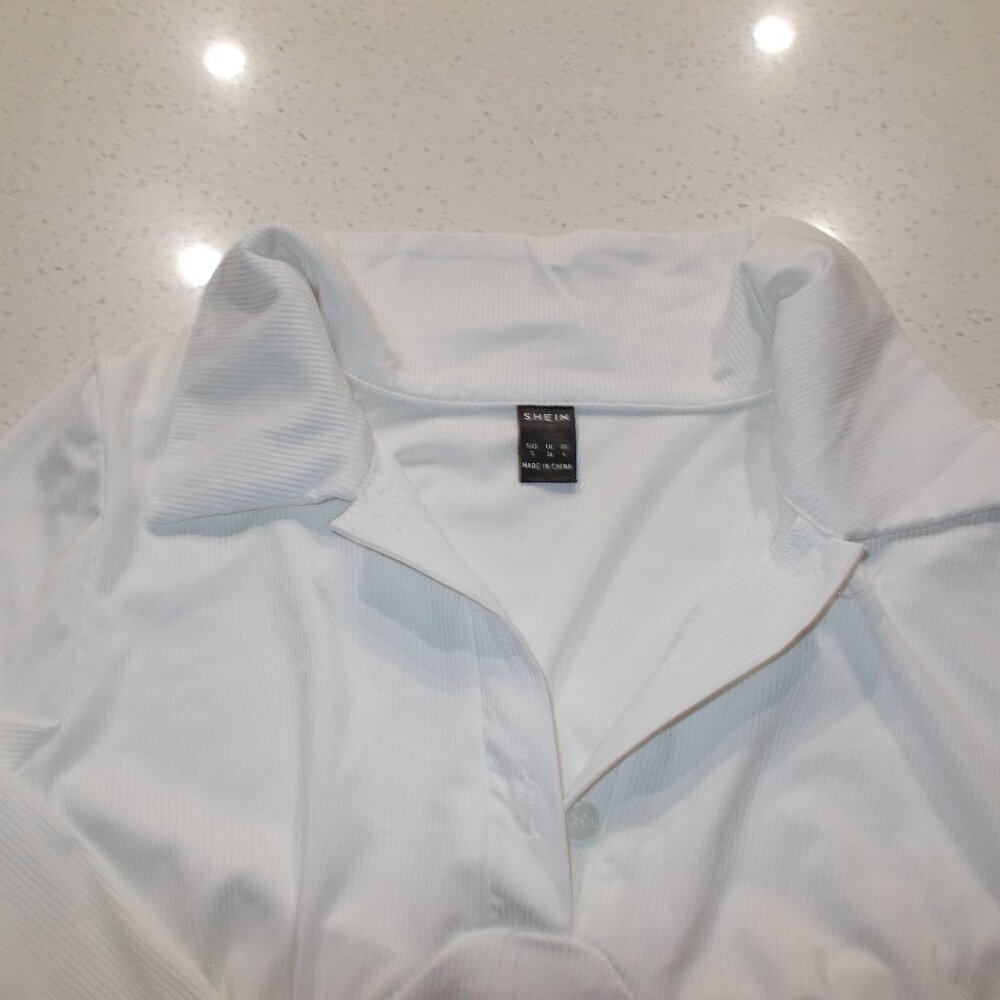 Shein Crop Top Business Casual Shirt- white